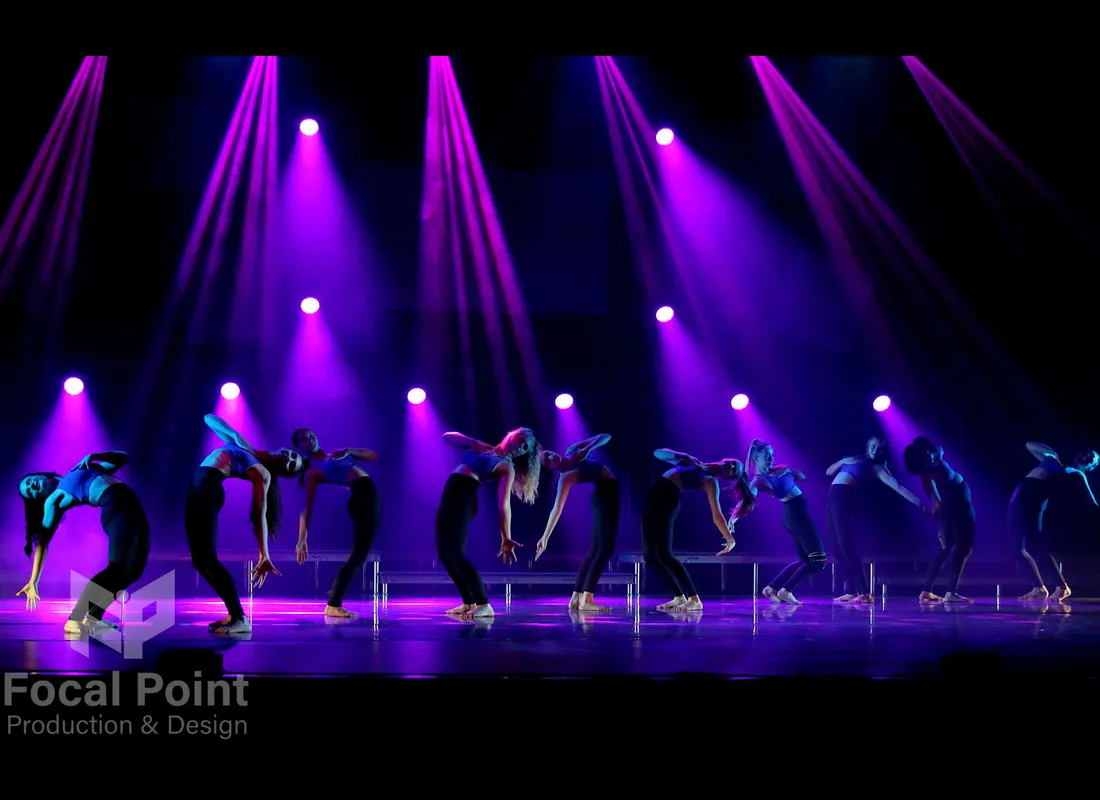 Dance Concert with Moving Lights, Projection Mapping and Custom Scenery