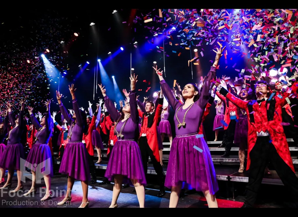 Moving Lights and Confetti for a high school show choir