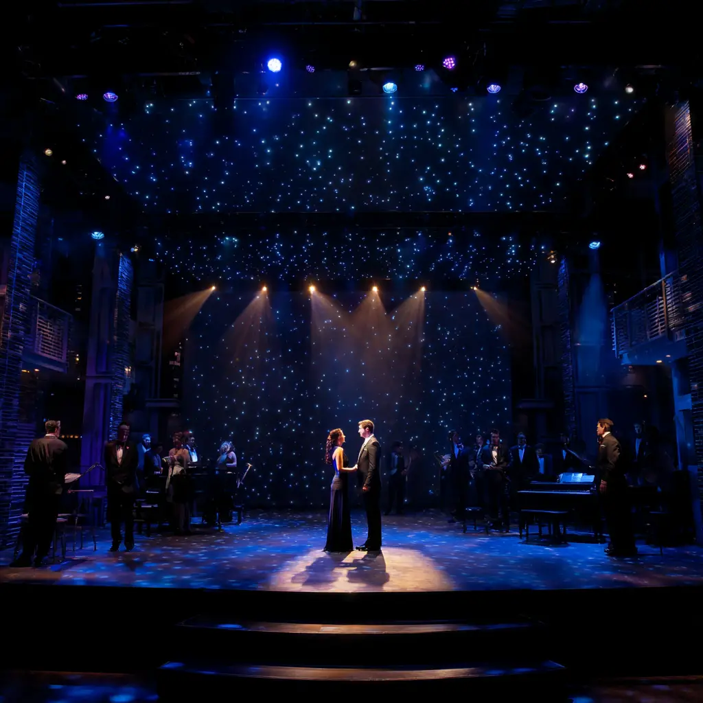 White LED Star Drop Backdrop for Stage Productions